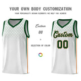 Custom White Personalized Honeycomb Pattern Sports Uniform Basketball Jersey