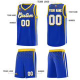 Custom Royal Personalized Honeycomb Pattern Sports Uniform Basketball Jersey