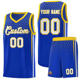 Custom Royal Personalized Honeycomb Pattern Sports Uniform Basketball Jersey
