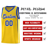 Custom Gold Personalized Honeycomb Pattern Sports Uniform Basketball Jersey