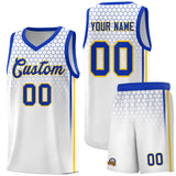 Custom White Personalized Honeycomb Pattern Sports Uniform Basketball Jersey