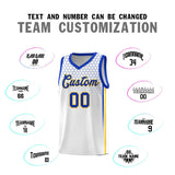 Custom White Personalized Honeycomb Pattern Sports Uniform Basketball Jersey