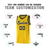 Custom Gold Personalized Honeycomb Pattern Sports Uniform Basketball Jersey