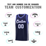 Custom Navy Personalized Honeycomb Pattern Sports Uniform Basketball Jersey