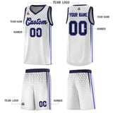 Custom White Personalized Honeycomb Pattern Sports Uniform Basketball Jersey
