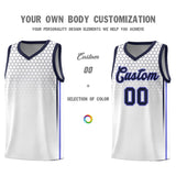 Custom White Personalized Honeycomb Pattern Sports Uniform Basketball Jersey
