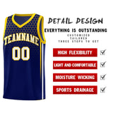 Custom Navy Personalized Honeycomb Pattern Sports Uniform Basketball Jersey