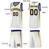 Custom White Personalized Honeycomb Pattern Sports Uniform Basketball Jersey