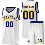 Custom White Personalized Honeycomb Pattern Sports Uniform Basketball Jersey