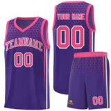 Custom Purple Personalized Honeycomb Pattern Sports Uniform Basketball Jersey