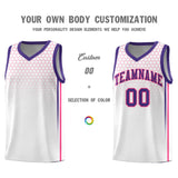 Custom White Personalized Honeycomb Pattern Sports Uniform Basketball Jersey
