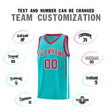 Custom Aqua Personalized Honeycomb Pattern Sports Uniform Basketball Jersey
