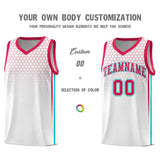 Custom White Personalized Honeycomb Pattern Sports Uniform Basketball Jersey