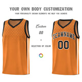 Custom Gold Orange Personalized Honeycomb Pattern Sports Uniform Basketball Jersey