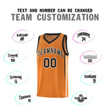 Custom Gold Orange Personalized Honeycomb Pattern Sports Uniform Basketball Jersey