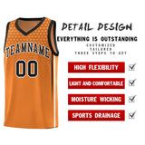 Custom Gold Orange Personalized Honeycomb Pattern Sports Uniform Basketball Jersey