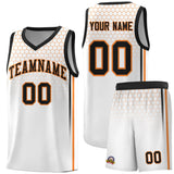 Custom White Personalized Honeycomb Pattern Sports Uniform Basketball Jersey