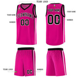 Custom Pink Personalized Honeycomb Pattern Sports Uniform Basketball Jersey