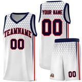 Custom White Personalized Honeycomb Pattern Sports Uniform Basketball Jersey