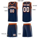 Custom Navy Personalized Honeycomb Pattern Sports Uniform Basketball Jersey