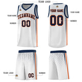 Custom White Personalized Honeycomb Pattern Sports Uniform Basketball Jersey