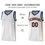 Custom White Personalized Honeycomb Pattern Sports Uniform Basketball Jersey