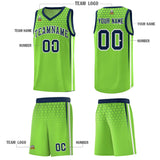Custom Green Personalized Honeycomb Pattern Sports Uniform Basketball Jersey