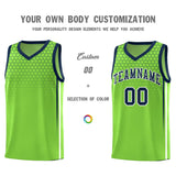 Custom Green Personalized Honeycomb Pattern Sports Uniform Basketball Jersey