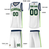 Custom White Personalized Honeycomb Pattern Sports Uniform Basketball Jersey