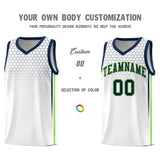 Custom White Personalized Honeycomb Pattern Sports Uniform Basketball Jersey