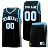 Custom Black Personalized Honeycomb Pattern Sports Uniform Basketball Jersey
