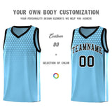 Custom Light Blue Personalized Honeycomb Pattern Sports Uniform Basketball Jersey