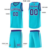 Custom Powder Blue Personalized Honeycomb Pattern Sports Uniform Basketball Jersey