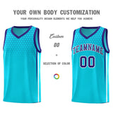 Custom Powder Blue Personalized Honeycomb Pattern Sports Uniform Basketball Jersey
