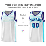 Custom White Personalized Honeycomb Pattern Sports Uniform Basketball Jersey