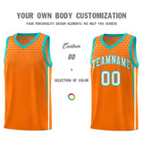 Custom Orange Personalized Honeycomb Pattern Sports Uniform Basketball Jersey