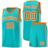 Custom Sky Blue Personalized Honeycomb Pattern Sports Uniform Basketball Jersey