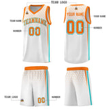 Custom White Personalized Honeycomb Pattern Sports Uniform Basketball Jersey