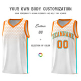 Custom White Personalized Honeycomb Pattern Sports Uniform Basketball Jersey
