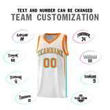 Custom White Personalized Honeycomb Pattern Sports Uniform Basketball Jersey