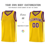 Custom Gold Personalized Honeycomb Pattern Sports Uniform Basketball Jersey