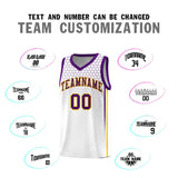 Custom White Personalized Honeycomb Pattern Sports Uniform Basketball Jersey