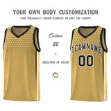 Custom Old Gold Personalized Honeycomb Pattern Sports Uniform Basketball Jersey