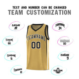 Custom Old Gold Personalized Honeycomb Pattern Sports Uniform Basketball Jersey