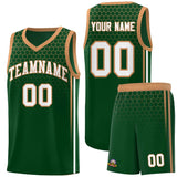 Custom Green Personalized Honeycomb Pattern Sports Uniform Basketball Jersey