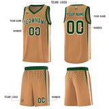 Custom Light Brown Personalized Honeycomb Pattern Sports Uniform Basketball Jersey