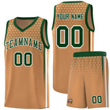 Custom Light Brown Personalized Honeycomb Pattern Sports Uniform Basketball Jersey