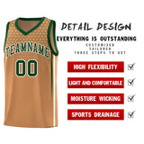Custom Light Brown Personalized Honeycomb Pattern Sports Uniform Basketball Jersey