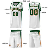 Custom White Personalized Honeycomb Pattern Sports Uniform Basketball Jersey