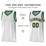 Custom White Personalized Honeycomb Pattern Sports Uniform Basketball Jersey